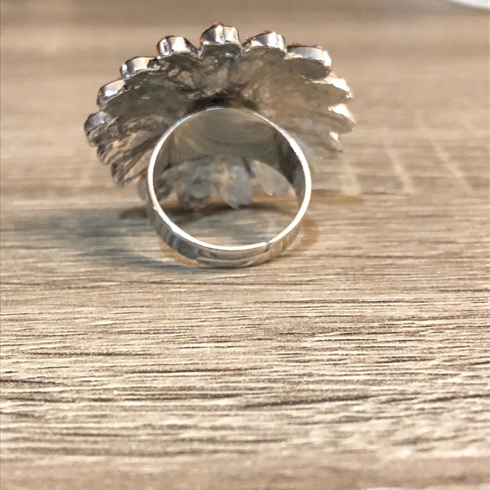 🌈 Pink Flower Burst Adjustable Ring - Picture 3 of 4
